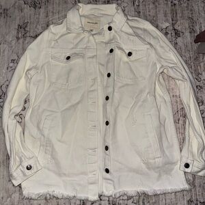 Thread & Supply White Jean Jacket Casual Lightweight